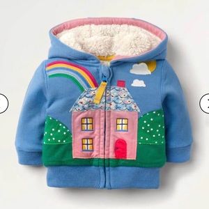 NWOT Mini Boden Shaggy-Lined Scene Hoodie